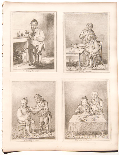 gillray original engravings Taking PhysickGentle EmeticBreating a VeinCharming Well Again